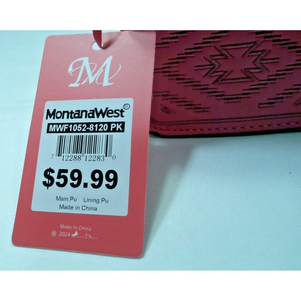 Pink Montana West Embroidered Aztec Tote Bag w/ Coin bag, Earings, Shoulder Strp - Picture 4 of 14